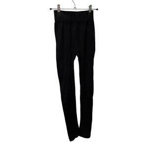 KIMBERLY black ribbed high waisted leggings, women’s size S